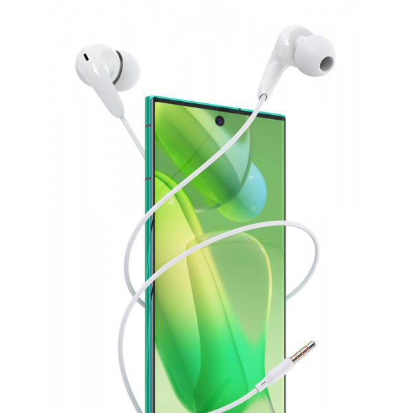 CELEBRAT earphones με μικρόφωνο G26, 3.5mm, 1.2m, λευκά