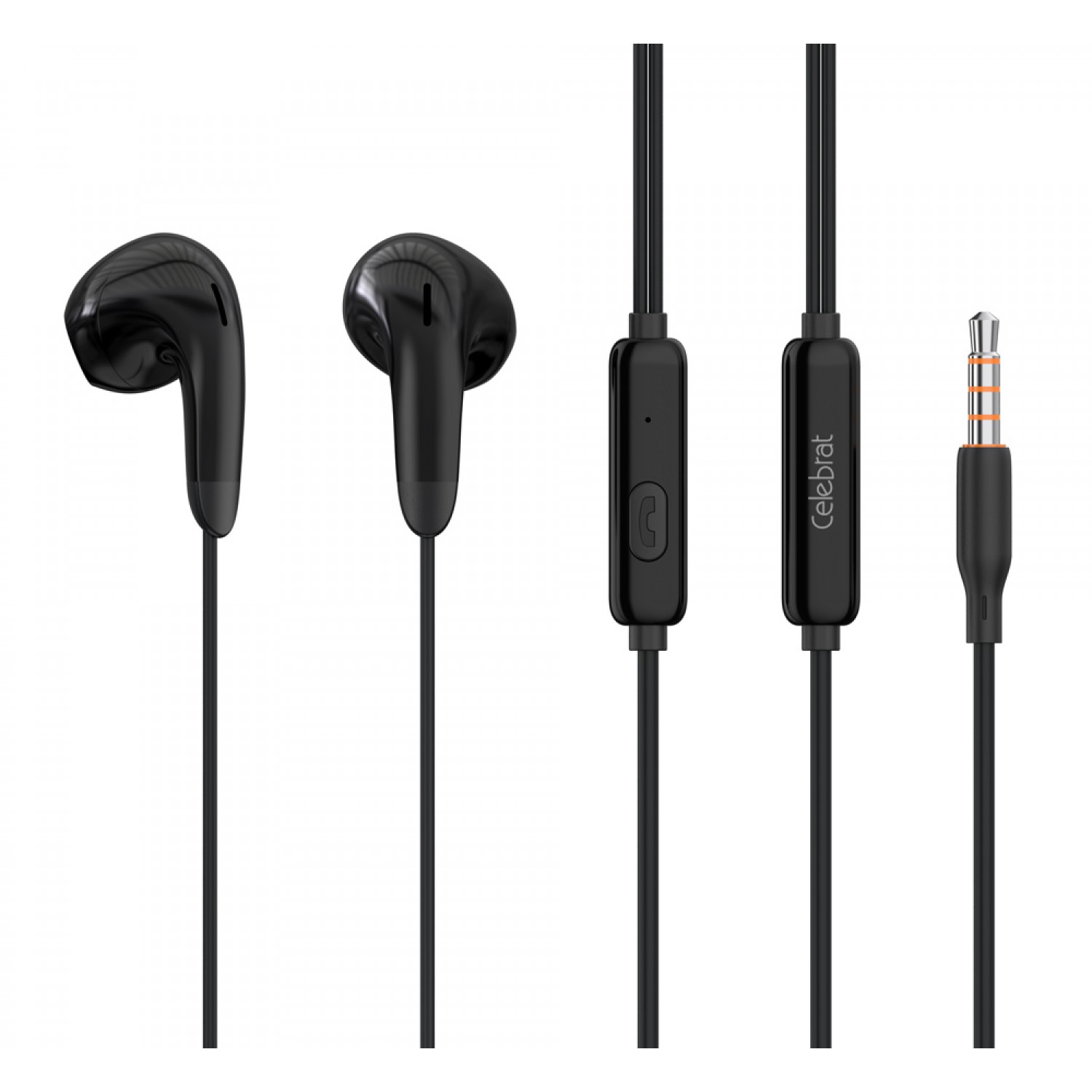 CELEBRAT earphones με μικρόφωνο G27, 3.5mm, 1.2m, μαύρα CELEBRAT earphones με μικρόφωνο G27, 3.5mm, 1.2m, μαύρα