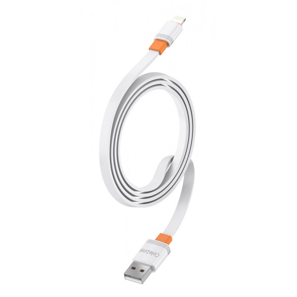 CELEBRAT καλώδιο Lightning σε USB CB-33L, flat, 2.4A, 1m, λευκό CELEBRAT καλώδιο Lightning σε USB CB-33L, flat, 2.4A, 1m, λευκό