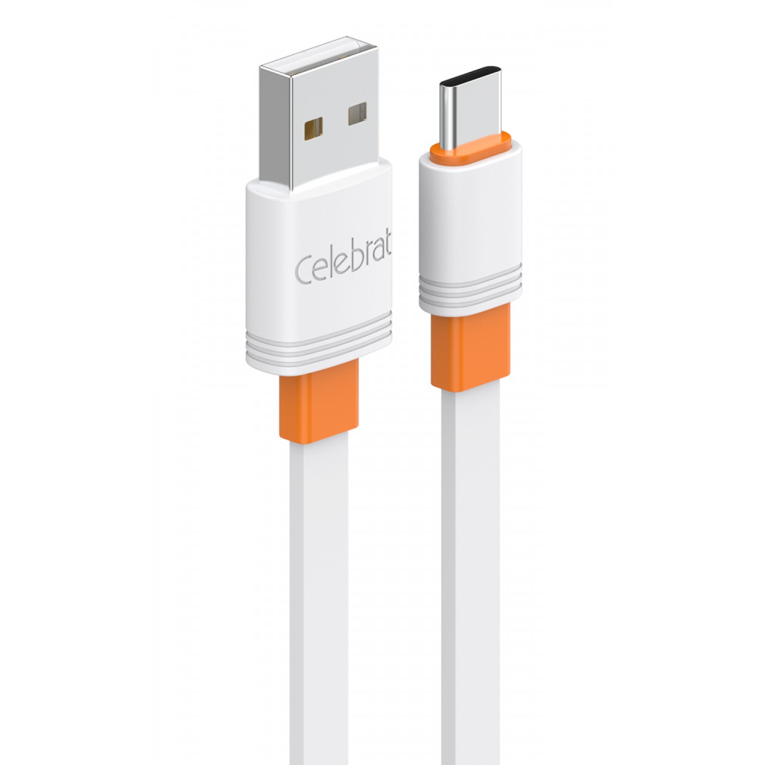 CELEBRAT καλώδιο USB-C σε USB CB-33C, flat, 3A, 1m, λευκό CELEBRAT καλώδιο USB-C σε USB CB-33C, flat, 3A, 1m, λευκό