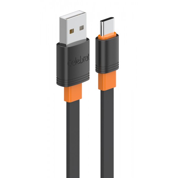 CELEBRAT καλώδιο USB-C σε USB CB-33C, flat, 3A, 1m, μαύρο CELEBRAT καλώδιο USB-C σε USB CB-33C, flat, 3A, 1m, μαύρο