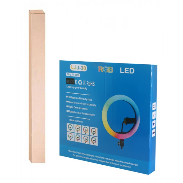 Φωτιστικό δαχτυλίδι LED ZD67D με τρίποδα, Φ30cm, 11W, RGB Φωτιστικό δαχτυλίδι LED ZD67D με τρίποδα, Φ30cm, 11W, RGB