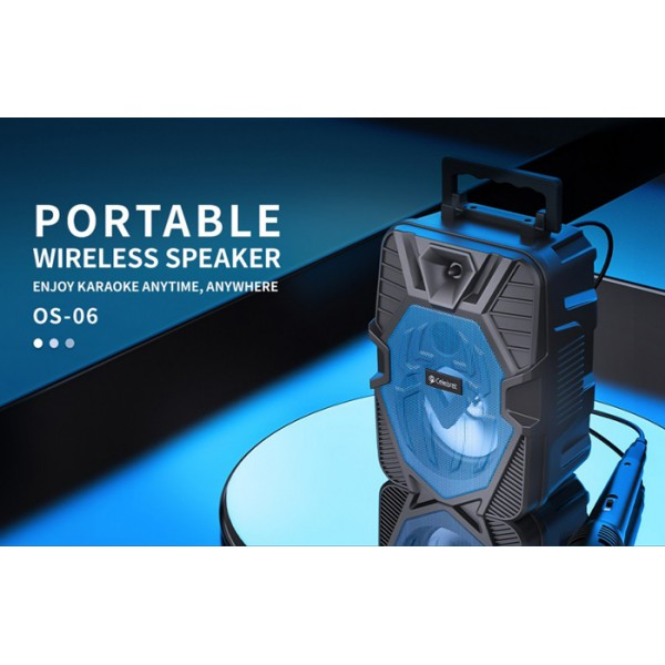 CELEBRAT φορητό ηχείο OS-06 με μικρόφωνο, 5W, 1200mAh, Bluetooth, μπλε CELEBRAT φορητό ηχείο OS-06 με μικρόφωνο, 5W, 1200mAh, Bluetooth, μπλε