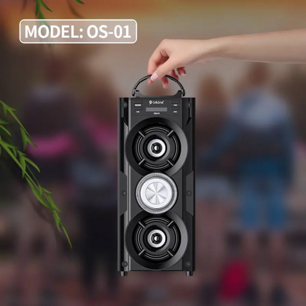CELEBRAT φορητό ηχείο OS-01, 10W, 1200mAh, Bluetooth, FM, LED, μαύρο CELEBRAT φορητό ηχείο OS-01, 10W, 1200mAh, Bluetooth, FM, LED, μαύρο