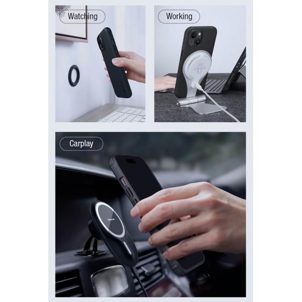 NILLKIN θήκη Super Frosted Shield Pro Magnetic για iPhone 15, μπλε NILLKIN θήκη Super Frosted Shield Pro Magnetic για iPhone 15, μπλε