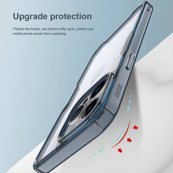 NILLKIN θήκη Nature Pro για iPhone 15 Pro Max, διάφανη-μπλε NILLKIN θήκη Nature Pro για iPhone 15 Pro Max, διάφανη-μπλε