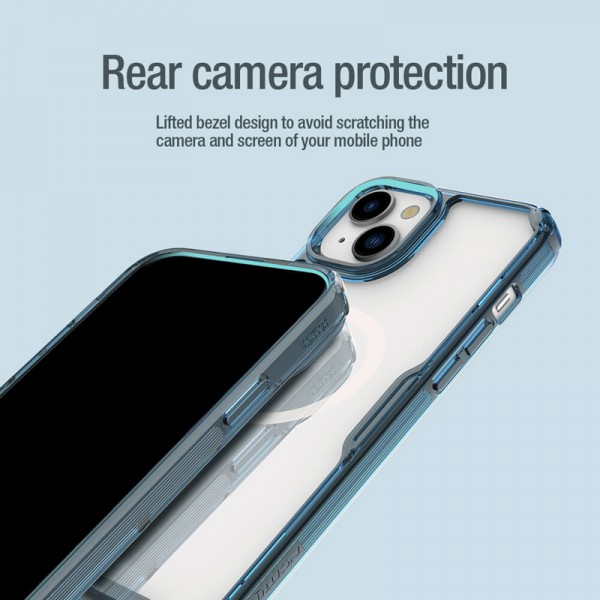 NILLKIN θήκη Nature Pro Magnetic για iPhone 15 Plus, διάφανη-μπλε NILLKIN θήκη Nature Pro Magnetic για iPhone 15 Plus, διάφανη-μπλε