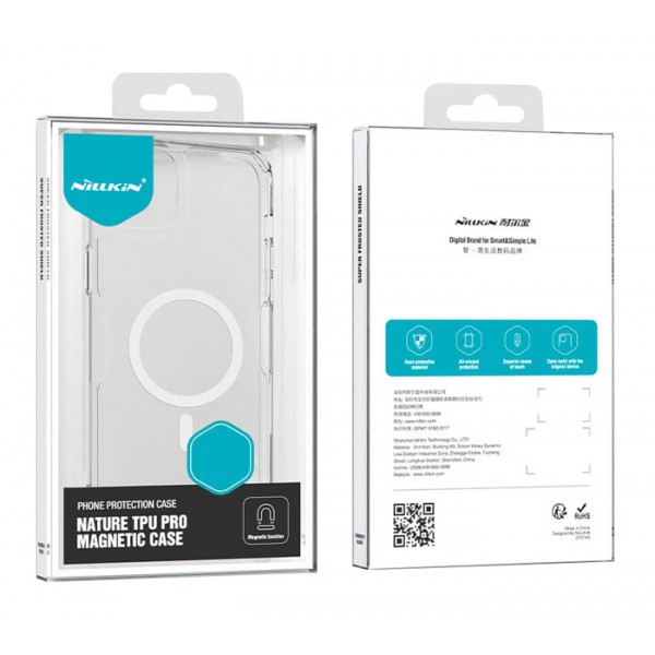 NILLKIN θήκη Nature Pro Magnetic για iPhone 15 Pro Max, διάφανη-μπλε NILLKIN θήκη Nature Pro Magnetic για iPhone 15 Pro Max, διάφανη-μπλε