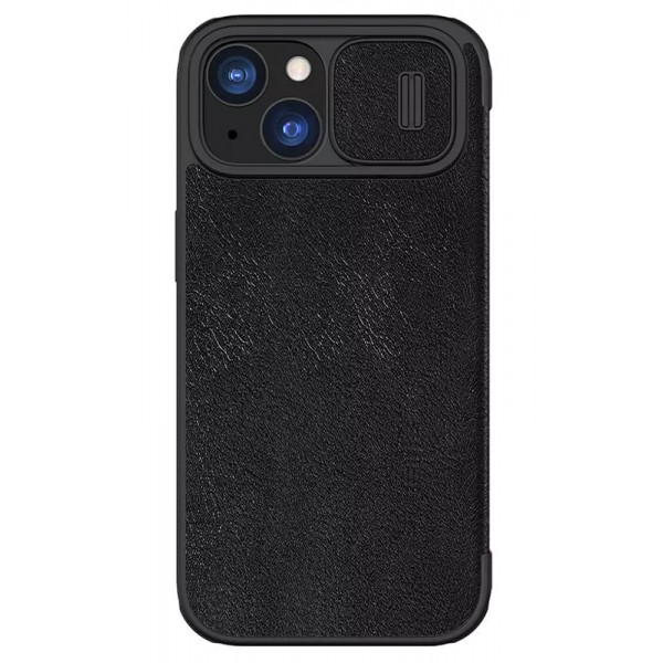 NILLKIN θήκη Qin Pro για iPhone 15, δερμάτινη, μαύρη