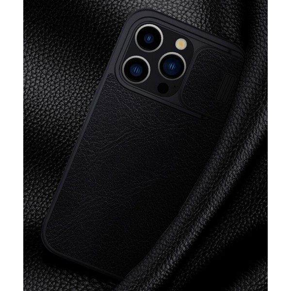 NILLKIN θήκη Qin Pro για iPhone 15 Pro, δερμάτινη, μαύρη NILLKIN θήκη Qin Pro για iPhone 15 Pro, δερμάτινη, μαύρη
