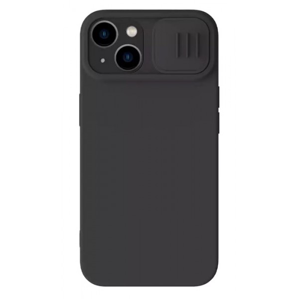 NILLKIN θήκη CamShield Silky Silicone για iPhone 15 Plus, μαύρη NILLKIN θήκη CamShield Silky Silicone για iPhone 15 Plus, μαύρη