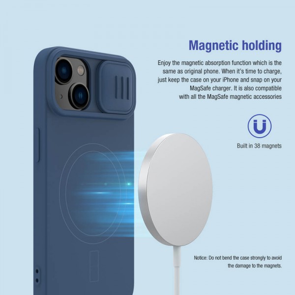NILLKIN θήκη CamShield Silky Magnetic Silicone για iPhone 15, μαύρη NILLKIN θήκη CamShield Silky Magnetic Silicone για iPhone 15, μαύρη