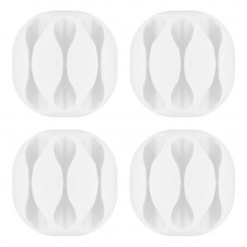 GOOBAY οργανωτές καλωδίων σιλικόνης 70373, 3 θέσεων, Φ5.4mm, λευκό, 4τμχ