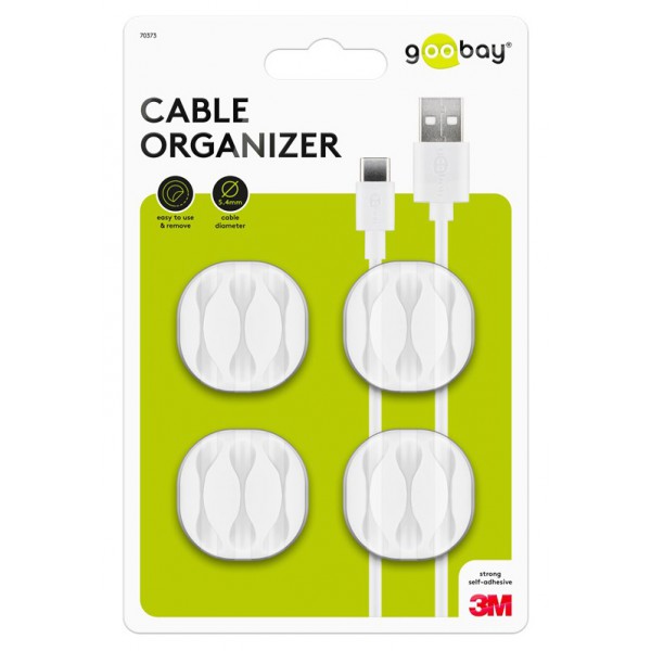 GOOBAY οργανωτές καλωδίων σιλικόνης 70373, 3 θέσεων, Φ5.4mm, λευκό, 4τμχ GOOBAY οργανωτές καλωδίων σιλικόνης 70373, 3 θέσεων, Φ5.4mm, λευκό, 4τμχ