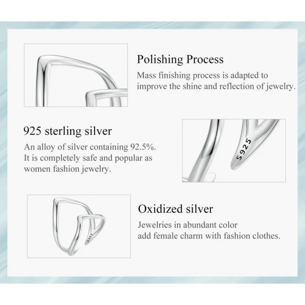 BAMOER δαχτυλίδι SCR981-E, ανοιγόμενο, ασήμι 925, ασημί BAMOER δαχτυλίδι SCR981-E, ανοιγόμενο, ασήμι 925, ασημί