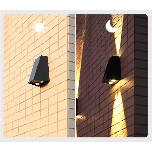 POWERTECH LED φωτιστικό τοίχου HLL-0129, ηλιακό, 1.5W, 6500K, 1300mAh