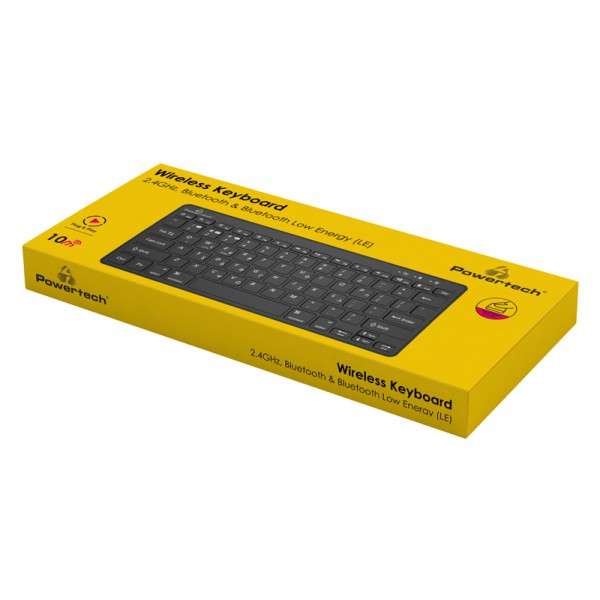 POWERTECH ασύρματο πληκτρολόγιο PT-1153, 2.4GHz & Bluetooth, μαύρο POWERTECH ασύρματο πληκτρολόγιο PT-1153, 2.4GHz & Bluetooth, μαύρο