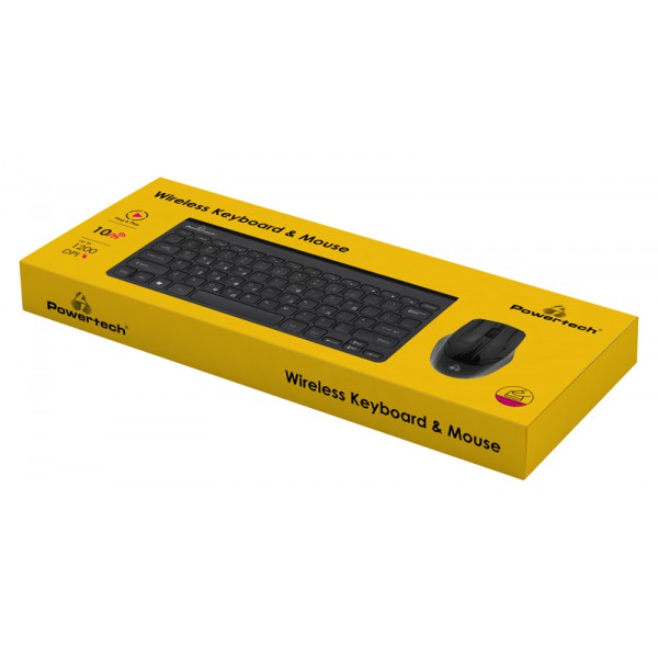 POWERTECH set ποντίκι & πληκτρολόγιο PT-940, ασύρματο, 1200DPI, μαύρο POWERTECH set ποντίκι & πληκτρολόγιο PT-940, ασύρματο, 1200DPI, μαύρο