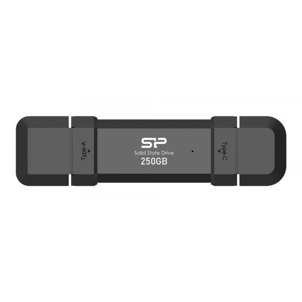 SILICON POWER USB Flash Drive DS72, USB/USB-C, 250GB 1050/850MBps, μαύρο SILICON POWER USB Flash Drive DS72, USB/USB-C, 250GB 1050/850MBps, μαύρο