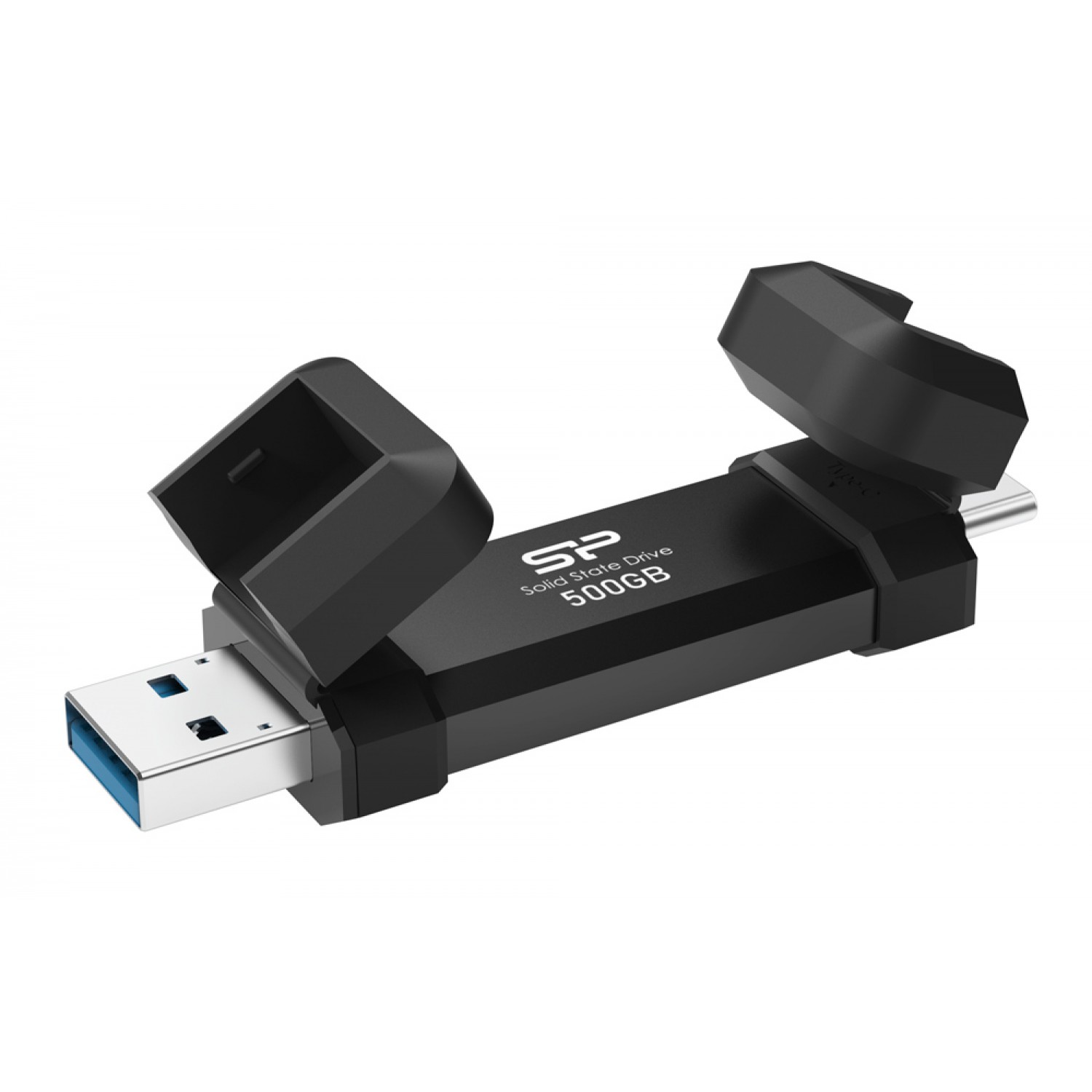 SILICON POWER USB Flash Drive DS72, USB/USB-C, 500GB 1050/850MBps, μαύρο SILICON POWER USB Flash Drive DS72, USB/USB-C, 500GB 1050/850MBps, μαύρο