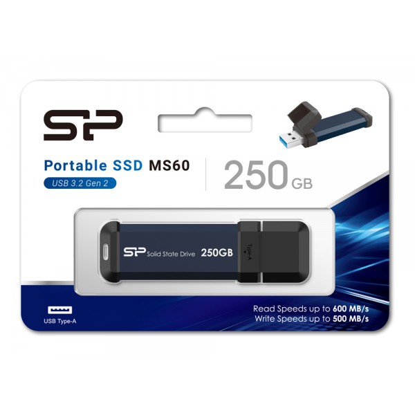 SILICON POWER USB Flash Drive MS60, 250GB, 600/500MBps, μπλε SILICON POWER USB Flash Drive MS60, 250GB, 600/500MBps, μπλε