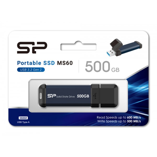 SILICON POWER USB Flash Drive MS60, 500GB, 600/500MBps, μπλε SILICON POWER USB Flash Drive MS60, 500GB, 600/500MBps, μπλε