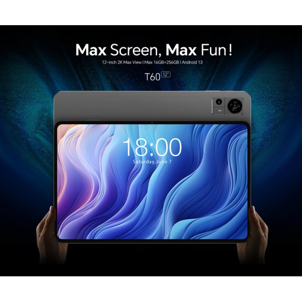 TECLAST tablet T60, 12" HD, 8/256GB, Android 13, 4G, 8000mAh, γκρι TECLAST tablet T60, 12" HD, 8/256GB, Android 13, 4G, 8000mAh, γκρι