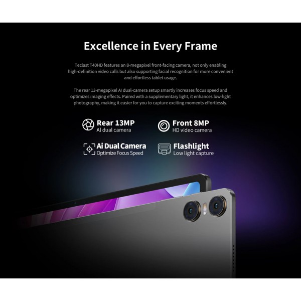 TECLAST tablet T40HD, 10.4" HD, 8/128GB, Android 13, 4G, 7200mAh, γκρι TECLAST tablet T40HD, 10.4" HD, 8/128GB, Android 13, 4G, 7200mAh, γκρι