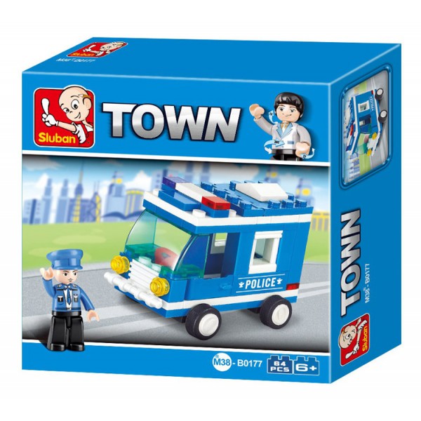 SLUBAN Τουβλάκια Town, Police Van M38-B0177, 64τμχ SLUBAN Τουβλάκια Town, Police Van M38-B0177, 64τμχ
