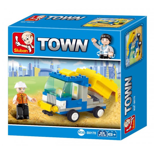SLUBAN Τουβλάκια Town, Dump Truck M38-B0178, 65τμχ