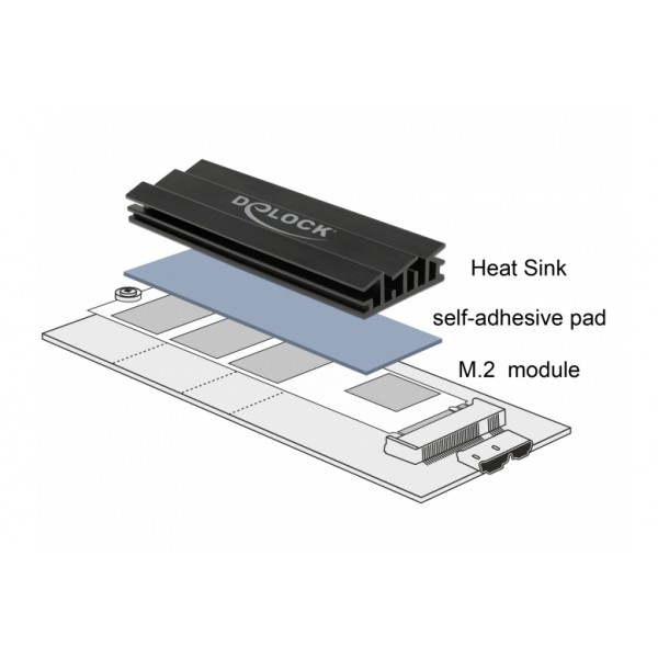 DELOCK Ψύκτρα 70 mm για M.2 συσκευές, μαύρη DELOCK Ψύκτρα 70 mm για M.2 συσκευές, μαύρη