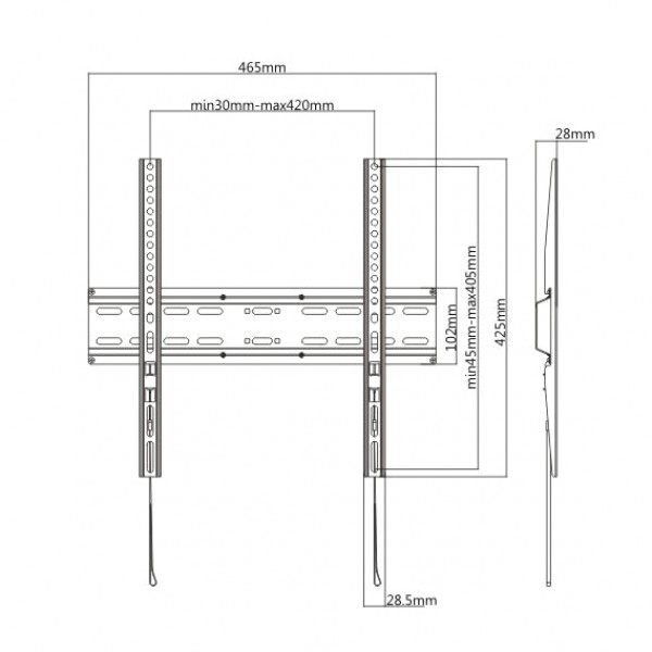 BRATECK επιτοίχια βάση KL25-44F για τηλεόραση 32"-55", έως 35kg BRATECK επιτοίχια βάση KL25-44F για τηλεόραση 32"-55", έως 35kg