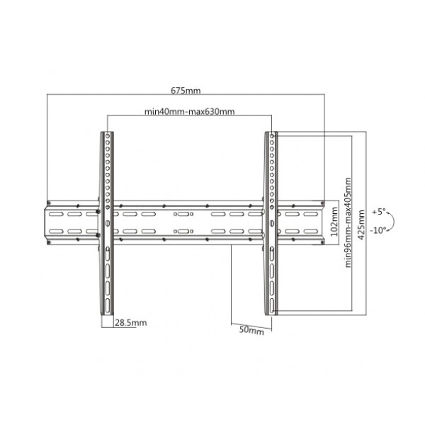 BRATECK επιτοίχια βάση KL25-46T για τηλεόραση 37-70", έως 35kg