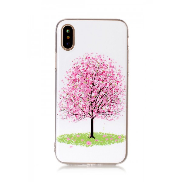 POWERTECH Θήκη Glowing TPU για iPhone X, tree, λευκή
