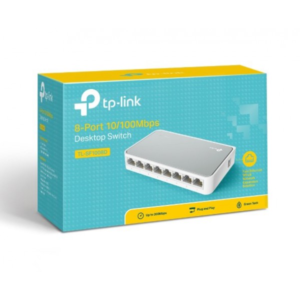 TP-LINK Desktop Switch TL-SF1008D, 8-port 10/100Mbps, Ver. 8.2 TP-LINK Desktop Switch TL-SF1008D, 8-port 10/100Mbps, Ver. 8.2