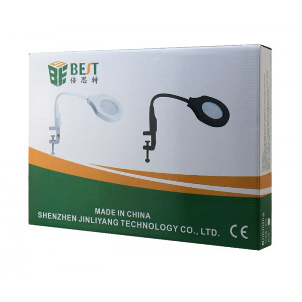 BEST Μεγεθυντικός Φακός BST-9145, με λάμπα LED, ρυθμιζόμενος, Λευκός