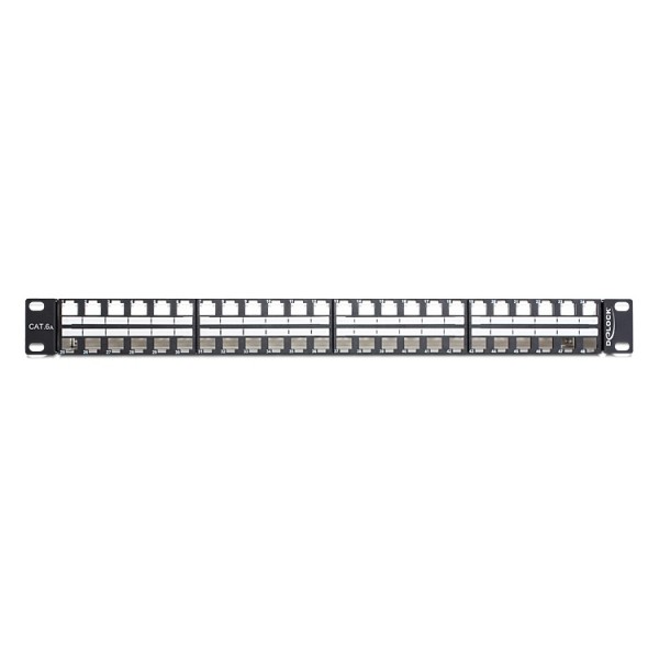 DELOCK Keystone Patch Panel 19", 48-port, 1U, μαύρο