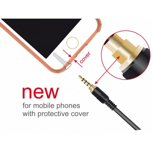 DELOCK καλώδιο Jack stereo σε Jack stereo 4pin 3.5mm, 90°, μαύρο, 3m DELOCK καλώδιο Jack stereo σε Jack stereo 4pin 3.5mm, 90°, μαύρο, 3m