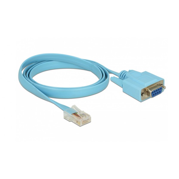 DELOCK Καλώδιο Serial RS-232 DB9 female σε RJ45 male, 1m, μπλε DELOCK Καλώδιο Serial RS-232 DB9 female σε RJ45 male, 1m, μπλε