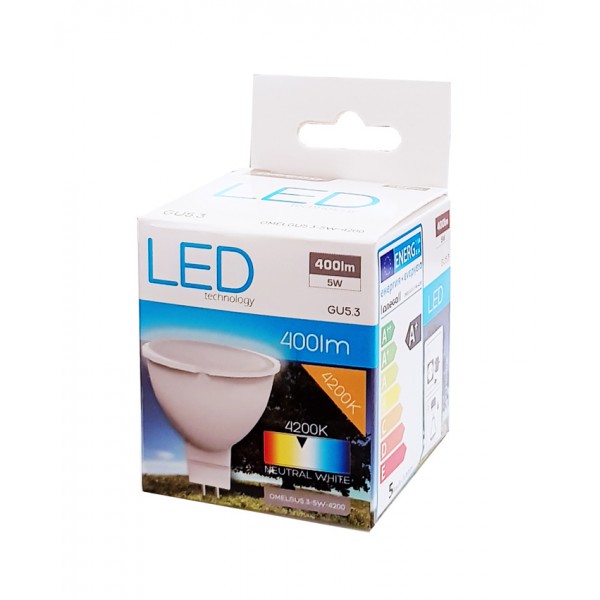 OMEGA LED Λάμπα Spotlight 5W, Neutral White 4200K, GU5.3