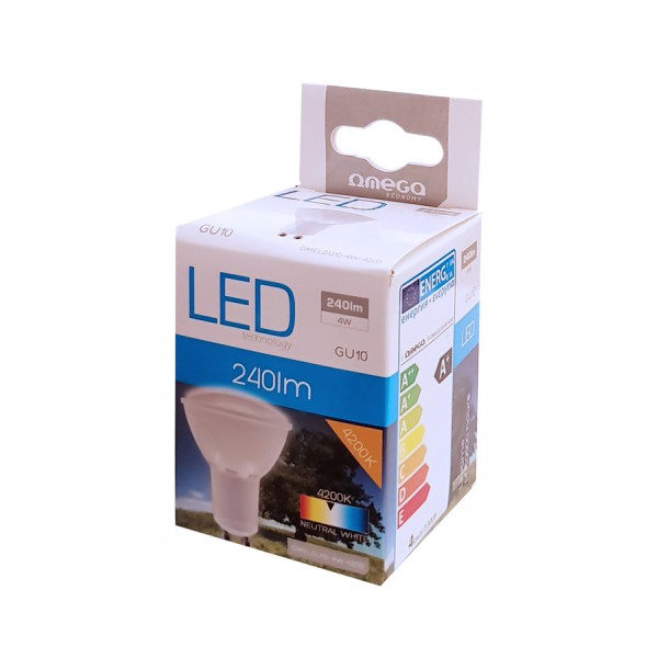 OMEGA LED Λάμπα Spotlight 4W, Neutral White 4200K, GU10