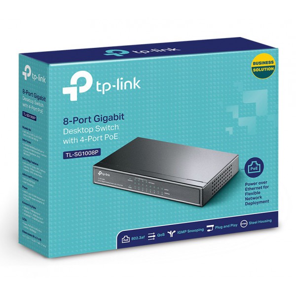 TP-LINK 8-Port Gigabit Desktop Switch TL-SG1008P, 4-Port PoE, Ver. 4.0 TP-LINK 8-Port Gigabit Desktop Switch TL-SG1008P, 4-Port PoE, Ver. 4.0