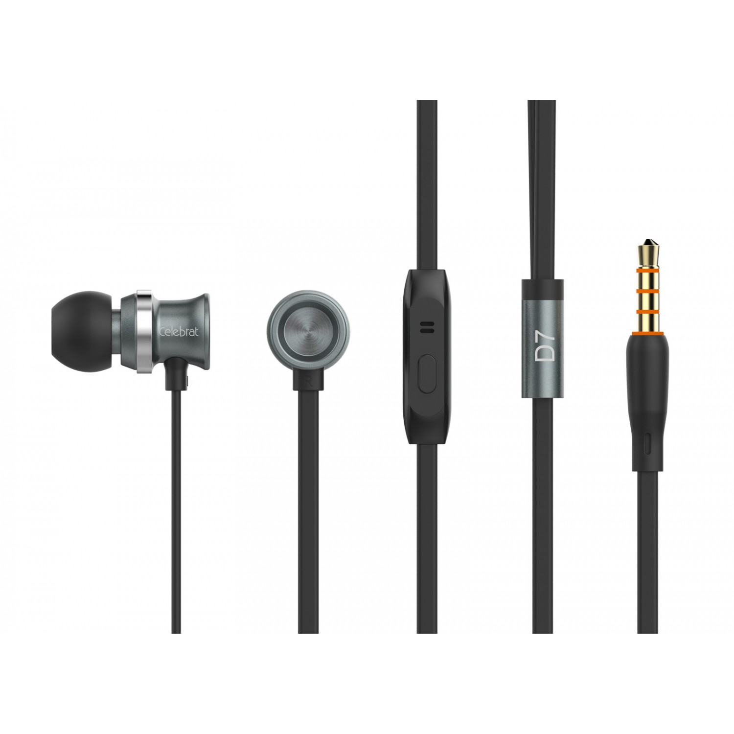 CELEBRAT Earphones με μικρόφωνο D7, 10mm, 3.5mm, 1.2m, μαύρα CELEBRAT Earphones με μικρόφωνο D7, 10mm, 3.5mm, 1.2m, μαύρα