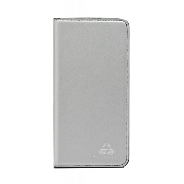 POWERTECH θήκη Magnet Leather Slide για smartphone έως 7.5x15.5cm, ασημί