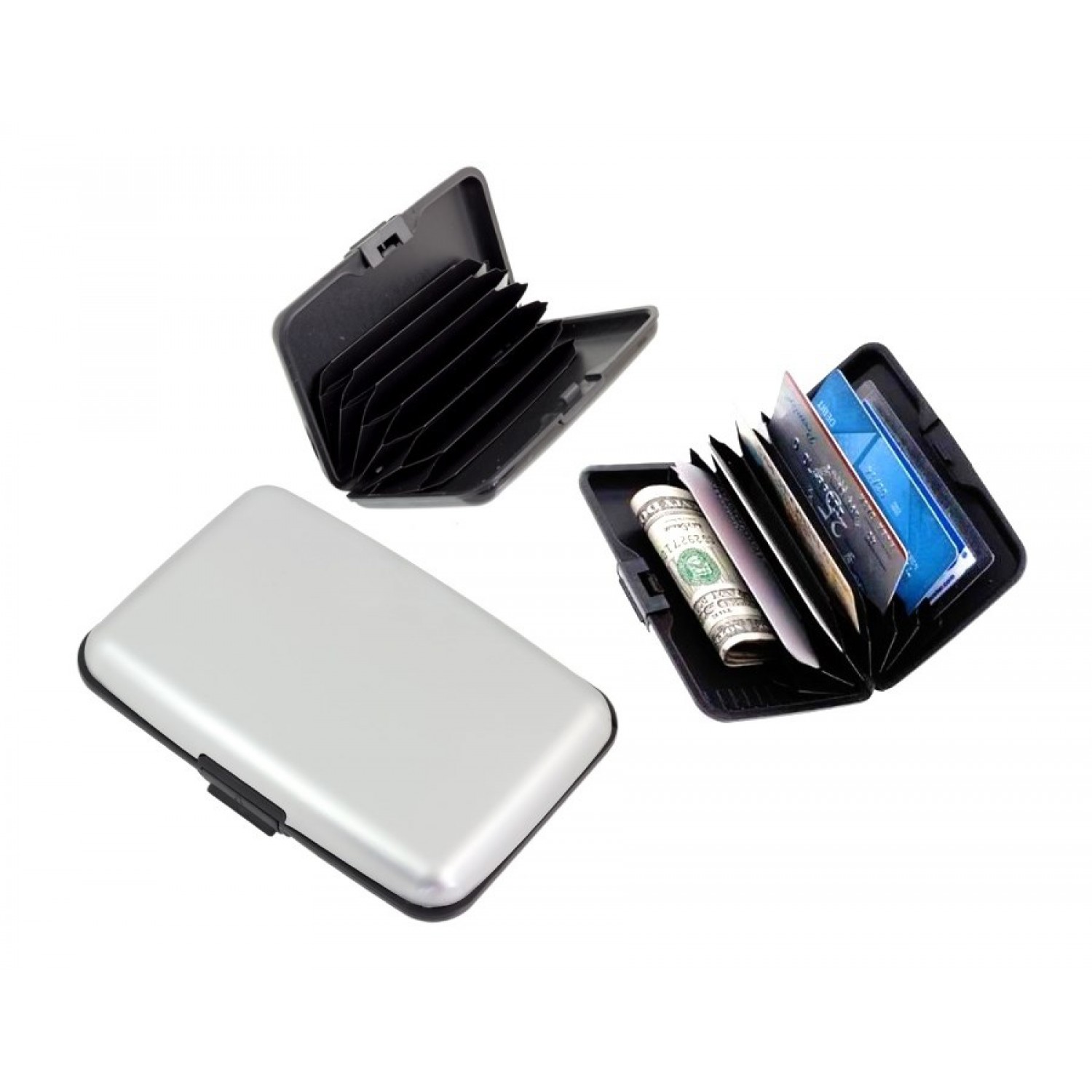 Πορτοφόλι προστασίας ανάγνωσης πιστωτικών καρτών, ασημί Πορτοφόλι προστασίας ανάγνωσης πιστωτικών καρτών, ασημί