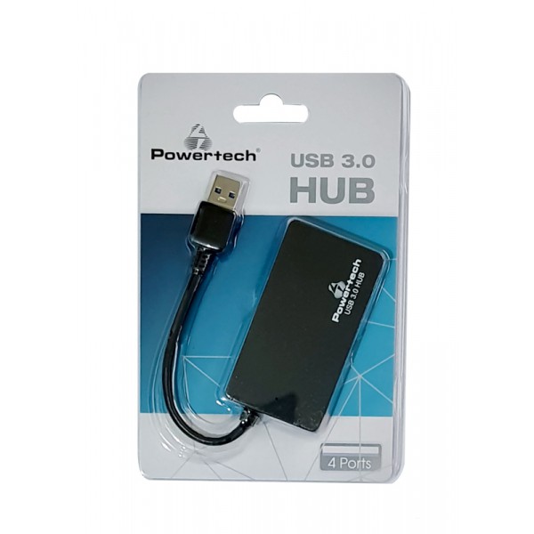 POWERTECH USB hub PT-705, 4x USB, DC port, μαύρο POWERTECH USB hub PT-705, 4x USB, DC port, μαύρο