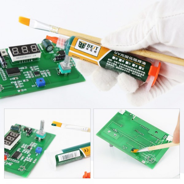 BEST PCB Repairing UV Solder mask ink BST-UVH900, 10cc, πράσινο BEST PCB Repairing UV Solder mask ink BST-UVH900, 10cc, πράσινο