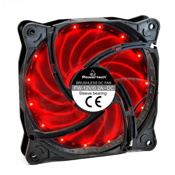 POWERTECH LED ανεμιστήρας PT-908, 120mm, 3pin/molex & 4 βίδες, κόκκινο POWERTECH LED ανεμιστήρας PT-908, 120mm, 3pin/molex & 4 βίδες, κόκκινο