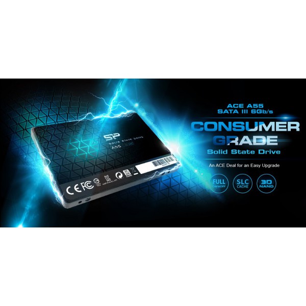 SILICON POWER SSD A55 128GB, 2.5", SATA III, 550-420MB/s 7mm, TLC