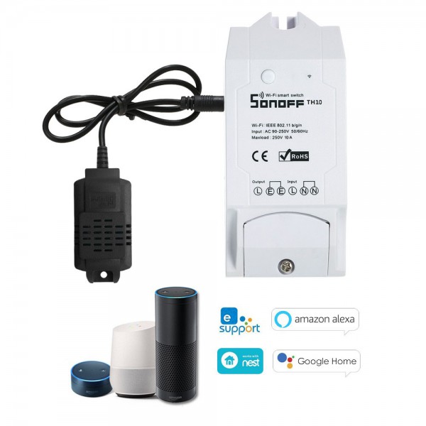 SONOFF Aισθητήρας θερμοκρασίας και υγρασίας SI7021, WiFi, 2.5mm, μαύρο SONOFF Aισθητήρας θερμοκρασίας και υγρασίας SI7021, WiFi, 2.5mm, μαύρο